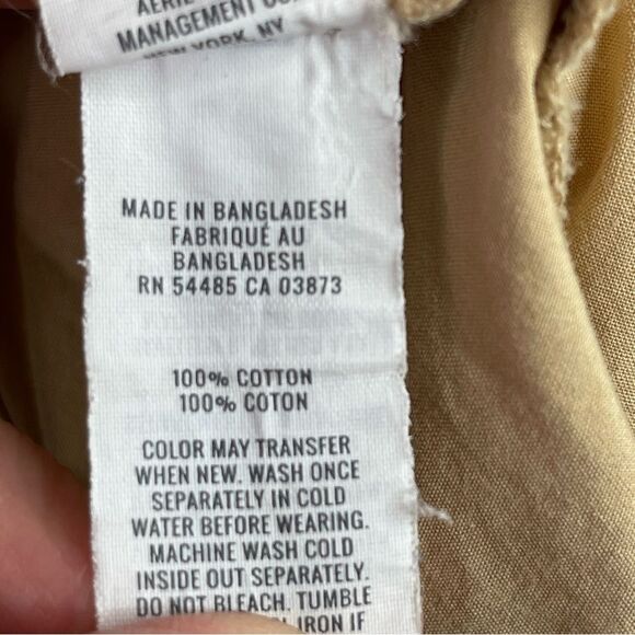 Aerie Cargo Pants Women’s Medium Tan Straight High Rise Elastic Waist Drawstring - Picture 9 of 15